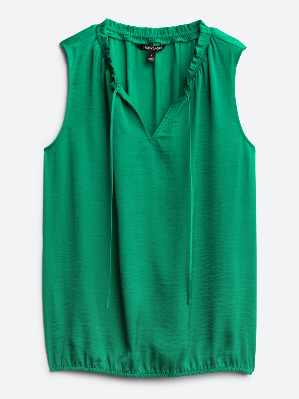 41 Hawthorn Mabilia Tie Neck Blouse Kelly Green Sleeveless Stitch Fix Sz M